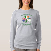 Azorean Irish American Flags Kleeblatt Personalisi T-Shirt (Vorderseite)