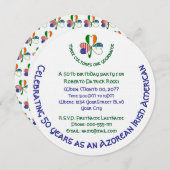 Azorean Irish American Kleeblatt Geburtstag Einladung (Vorne/Hinten)