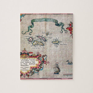 Azoren alte Karte - Vintage Segel Exploration Puzzle