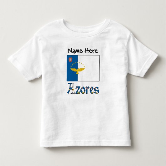 Azoren Azorean-Flagge Personalisiert Kleinkind T-shirt (Vorderseite)