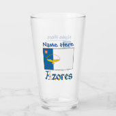 Azoren Azorean Flaggen Blaue Personalisierung Glas (Rückseite)