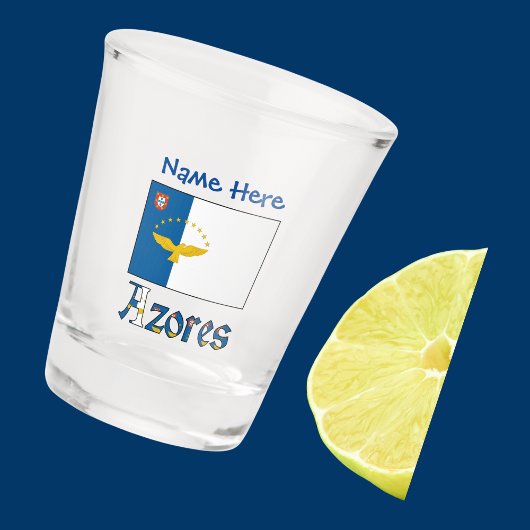 Azoren Azorean Flaggen Blaue Personalisierung Schnapsglas