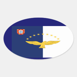 Azoren* Flag Oval Sticker europäischer Art