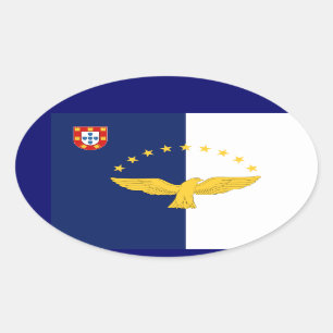 Azoren* Flag Oval Sticker europäischer Art