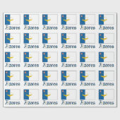 Azoren-Flagge und Azoren Geschenkpapier (Flach)