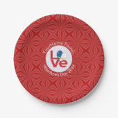 Azoren Flaggen Rote LIEBE Personalisiert Pappteller (Vorderseite)