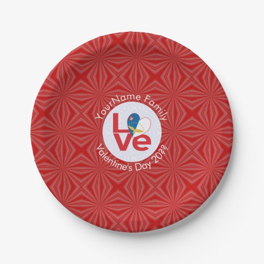 Azoren Flaggen Rote LIEBE Personalisiert Pappteller (Vorderseite)