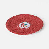 Azoren Flaggen Rote LIEBE Personalisiert Pappteller (Schrägansicht)