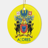 Azoren-Flaggen-Weihnachtsverzierung Keramikornament (Links)