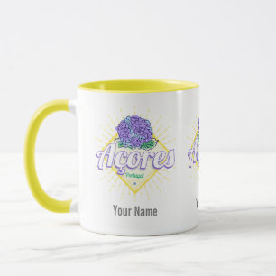 Azoren Hortensien-Blumen-Insel Portugal Vintage Tasse