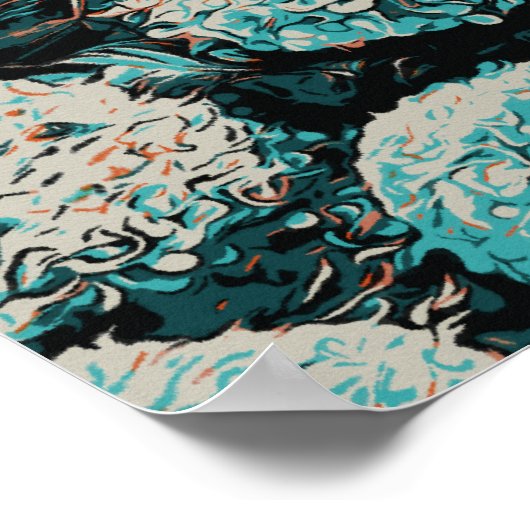 Azoren-Hydrangeas-Beispiel Portugal Poster (Ecke)