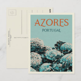 Azoren-Hydrangeas-Beispiel Portugal Postkarte