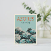 Azoren-Hydrangeas-Beispiel Portugal Postkarte (Stehend Vorderseite)