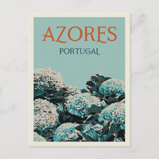 Azoren-Hydrangeas-Beispiel Portugal Postkarte (Vorderseite)