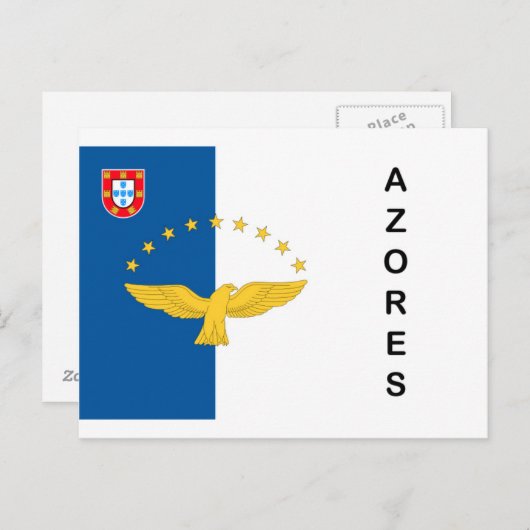 Azoren-Insel-Portugal-Flaggen-Postkarten Postkarte (Vorne/Hinten)