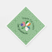 Azoren Irland USA Flaggen Kleeblatt Personalisiert Serviette (Ecke)