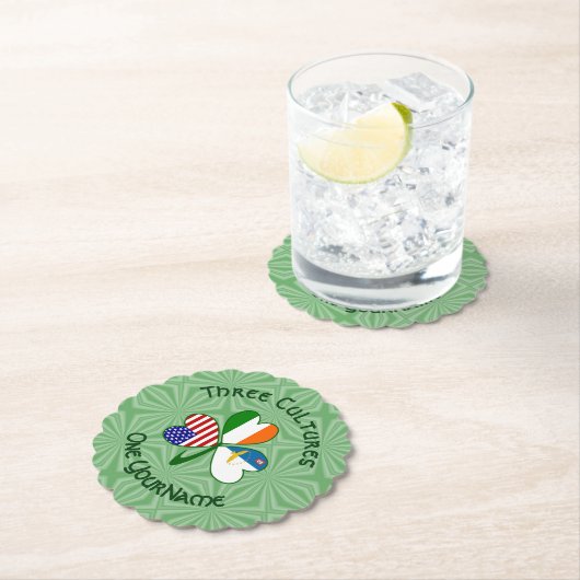 Azoren Irland USA Kleeblatt Flag Personalisiert Untersetzer (Vor Ort)