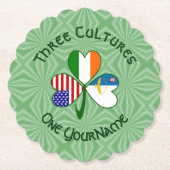 Azoren Irland USA Kleeblatt Flag Personalisiert Untersetzer (Vorderseite)