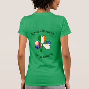 Azoren Irland USA Kleeblatt-Flagge Personalisiert T-Shirt