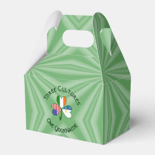 Azoren Irland USA Shamrock Flag Personalisiert  Geschenkschachtel