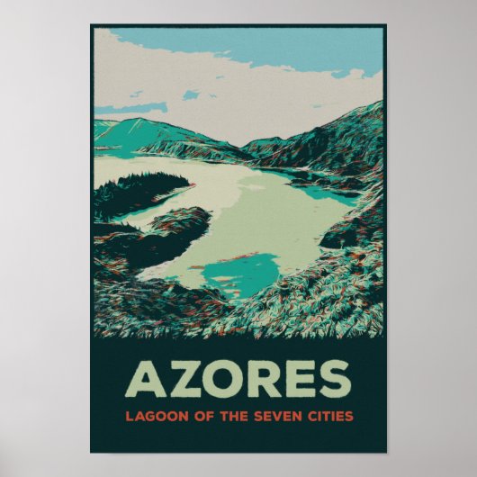 Azoren Lagoon 7 Städte - Beispiel Portugal Poster (Vorne)