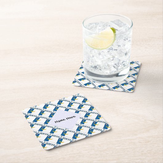 Azoren - Personalisierte Flagge auf Azoren Rechteckiger Pappuntersetzer (Vor Ort)