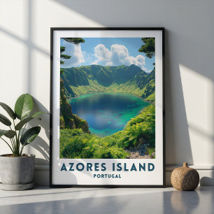 Azoren Portugal Reiseplakat Wandkunst Poster