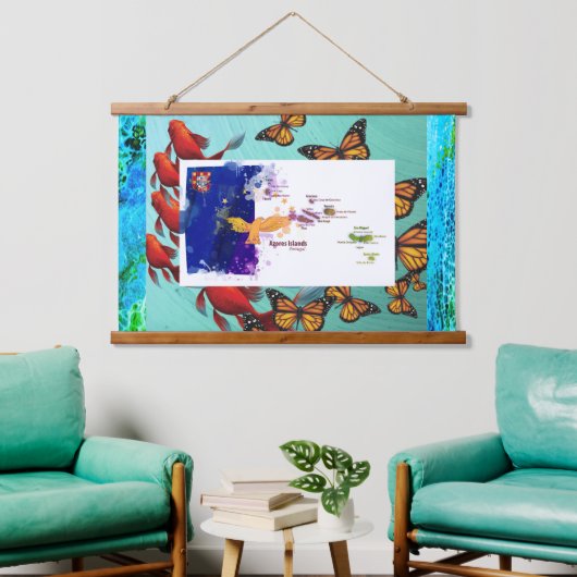 Azoren, Portugal Wandteppich Mit Holzrahmen (Wohnzimmer)