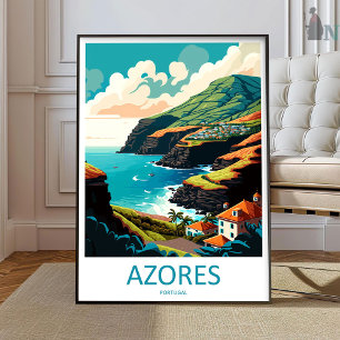 Azoren Reise Druck Wandkunst Azoren Wandbehang H Poster