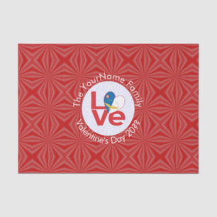 Azoren Rot LOVE Flag Personalisiert  Seidenpapier