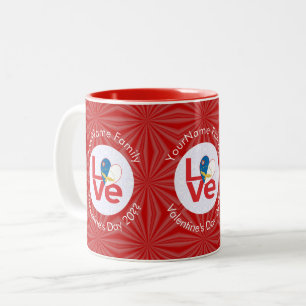 Azoren Rotes Liebesherz Personalisiert Zweifarbige Tasse