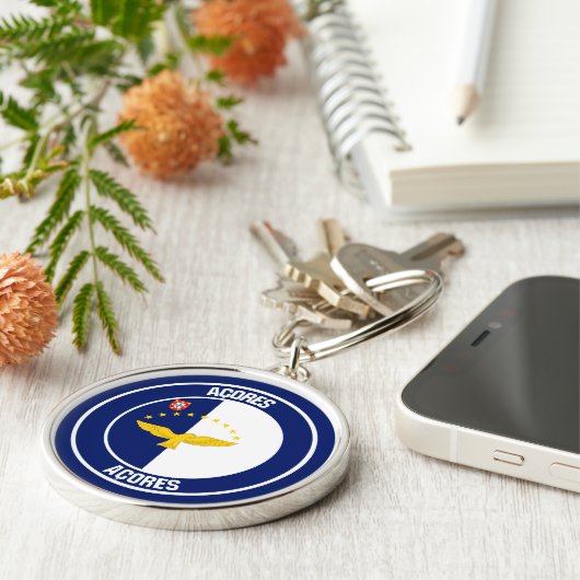 Azoren-RundEmblem Schlüsselanhänger (Seite)