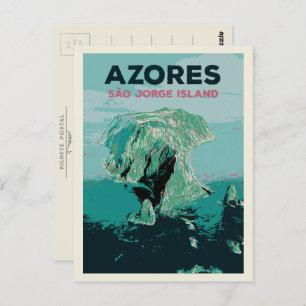 Azoren Saint Jorge Insel, Portugal Illustration Postkarte