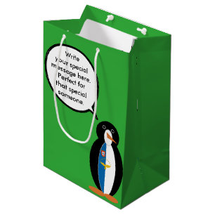 Azoren sprechende Ms Penguin Personalisiert Mittlere Geschenktüte