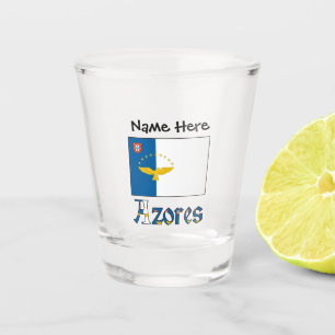 Azoren und azoreanische Flagge mit Ihrem Namen Sch Schnapsglas