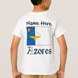 Azoren und azoreanische Flagge mit Ihrem Namen T-Shirt