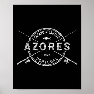 Azoren Vintage gekreuzte Angelruten  Poster