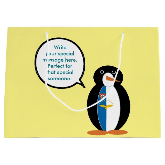 Azoren Vortrag von Penguin Personalisiert Große Geschenktüte (Vorderseite)