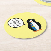 Azoren Vortrag von Penguin Personalisiert Runder Pappuntersetzer (Angewinkelt)