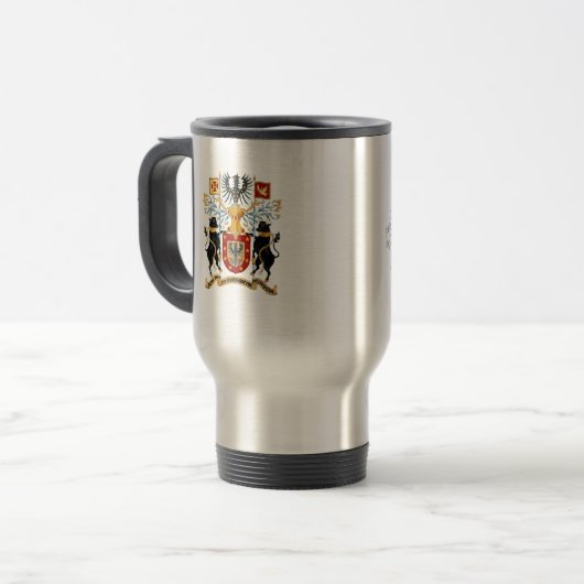 Azoren-Wappen Ponta DelgadaTravel Tasse (Vorderseite Links)