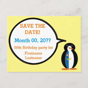 Azorenflagge Frau Penguin Save the Date Ankündigungspostkarte