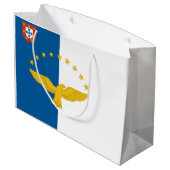 Azorenflagge insgesamt große geschenktüte (Rückseite Schrägansicht)