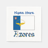 Azores Azorean Flag Blue Personalized Name Serviette (Vorderseite)