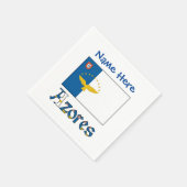 Azores Azorean Flag Blue Personalized Name Serviette (Ecke)