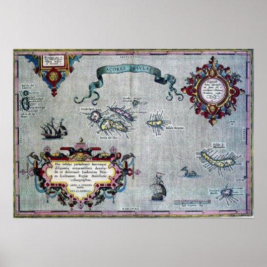 Azores Historic Map Poster (Vorne)