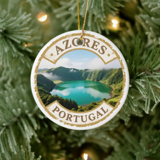 Azores Portugal Travel Badge Ornament – Two-Sided (Baum)