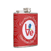 Azorische LOVE-Herd-Flagge Valentinstag Personalis Flachmann (Rechts)