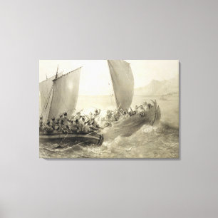 Azov Kossacks Boarding ein türkisches Corsair voll Leinwanddruck