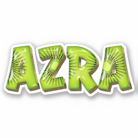 Azra Name Kiwi Design Aufkleber Sticker (Vorderseite)