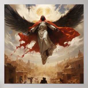Azrael Floating Over Humanity - Poster